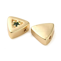 Real 18K Gold Plated Brass Micro Pave Cubic Zirconia Bead&nbsp;KK-H455-08G-03