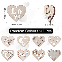 200Pcs Laser Cut Wood Shapes&nbsp;WOOD-SC0001-76