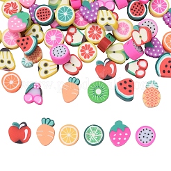 100Pcs Handmade Polymer Clay Fruit Theme Beads&nbsp;CLAY-YW0001-10