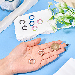 8Pcs 4 Colors Stainless Steel Hoop Earrings&nbsp;EJEW-TA0001-79