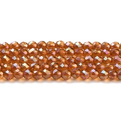 Electroplate Transparent Glass Beads Strands&nbsp;GLAA-H021-01A-FR02