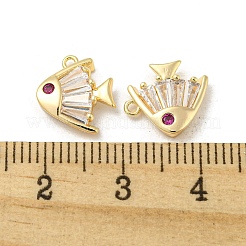 Brass Micro Pave Cubic Zirconia Charms&nbsp;KK-H460-33G