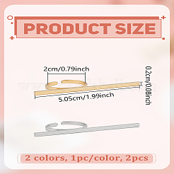 2Pcs 2 Colors Brass Cuff Rings&nbsp;RJEW-LP0005-14