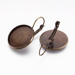 Brass Leverback Earring Findings&nbsp;KK-I564-AB-NF