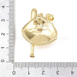 Brass Micro Pave Cubic Zirconia Pendants&nbsp;KK-Z145-06G-01