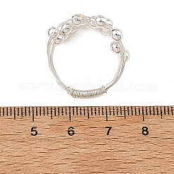Round Copper Wire with Electroplate Non-magnetic Synthetic Hematite Finger Rings&nbsp;RJEW-JR01096