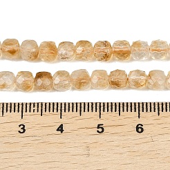 Heated Natural Citrine Beads Strands&nbsp;G-B175-C06-4x4mm