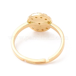 Flat Round with Star Cubic Zirconia Adjustbale Ring&nbsp;RJEW-I078-30G-NR
