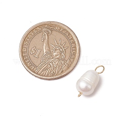 Natural Freshwater Pearl Rice Connector Charms&nbsp;PALLOY-JF03395