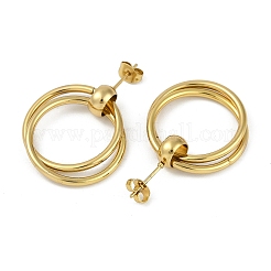 PVD Vacuum Plating 201 Stainless Steel Split Stud Earrings for Women&nbsp;EJEW-F345-08G