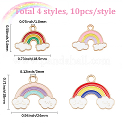 40Pcs 4 Styles Alloy Enamel Pendants&nbsp;ENAM-BM0001-20