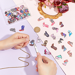 66Pcs 33 Styles Light Gold Alloy Printed Pendants&nbsp;FIND-PH0029-45