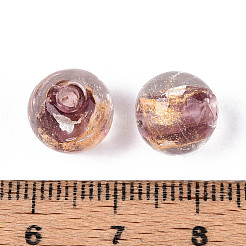 Handmade Gold & Silver Foil Glass Beads&nbsp;FOIL-N030-03A-01B