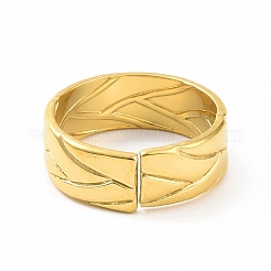 Ion Plating(IP) 304 Stainless Steel Grooved Cuff Ring for Women&nbsp;RJEW-C053-05G