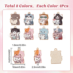 32Pcs 8 Styles Alloy Enamel Pendants&nbsp;ENAM-SC0005-46
