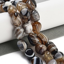 Natural Striped Agate/Banded Agate Beads Strands&nbsp;G-Z061-A03-01