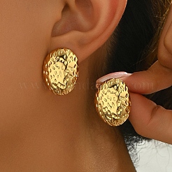 201 Stainless Steel Irregular Oval Stud Earrings&nbsp;QM7166-1