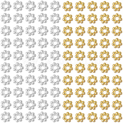 600Pcs 2 Colors Tibetan Style Alloy Beads Daisy Spacer Beads&nbsp;FIND-SP0005-42