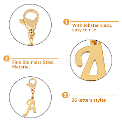 26Pcs 304 Stainless Steel Letter Pendant Decorations&nbsp;HJEW-FH0006-51