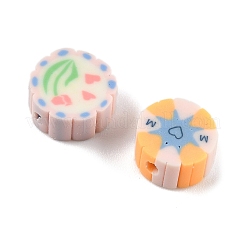 100Pcs 2 Styles Handmade Polymer Clay Beads&nbsp;CLAY-FP0001-11B