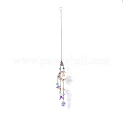 Glass Teardrop Moon Window Hanging Suncatchers&nbsp;HJEW-B006-02B