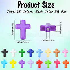 560Pcs 16 Colors Opaque Acrylic Beads&nbsp;SACR-PA0001-01