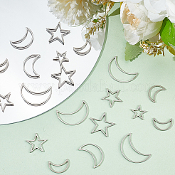 DIY 304 Stainless Steel Moon & Star Dangle Earrings Making Kit&nbsp;DIY-DR0001-38