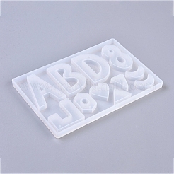 Letter ABDL & Heart & Moon & Triangle & Hexagon & Number 8 Shape DIY Silicone Pendant & Link Molds&nbsp;DIY-WH0161-86
