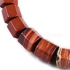 Natural Red Jasper Hexagon Prism Graduated Beaded Necklaces for Women Men&nbsp;NJEW-K388-03M