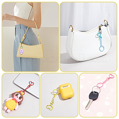 45Pcs 9 Colors Heart Alloy Baking Paint Swivel Clasps and Iron Rings&nbsp;KEYC-GA00015