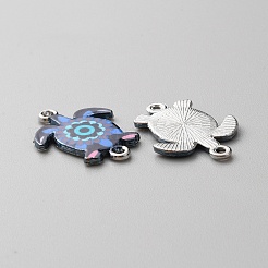 Alloy Enamel Printed Connector Charms&nbsp;ENAM-WH0065-15P-05