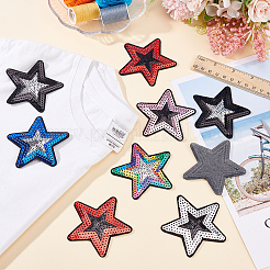 24Pcs 6 Colors Star Cloth Sequin Patches&nbsp;PATC-HY0001-34