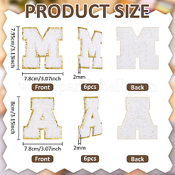 12Pcs 2 Styles Polyester Embroider Thread Iron on/Sew On Patches&nbsp;PATC-FG0003-66A
