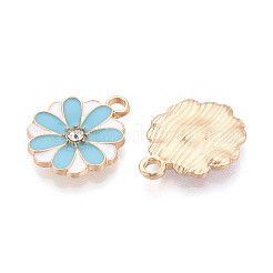 Rack Plating Alloy Rhinestone & Enamel Pendants&nbsp;ENAM-T024-54M-G