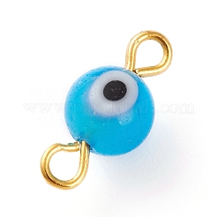 Handmade Evil Eye Lampwork Links Connectors&nbsp;PALLOY-JF00598