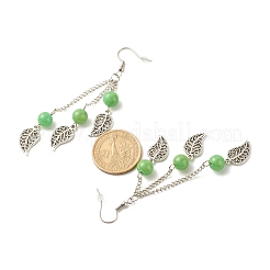 Natural Malaysia Jade Bead Dangle Earrings&nbsp;EJEW-JE04823-03