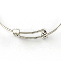 Tarnish Resistant Adjustable 201 Stainless Steel Expandable Bangle Making&nbsp;STAS-R069-03