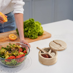 Bamboo Storage Containers with Lid&nbsp;LS-AJEW-WH0609-793