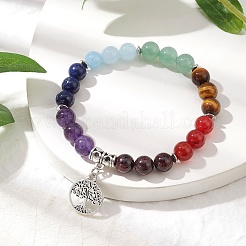 Chakra Gemstone Beaded Stretch Bracelets&nbsp;BJEW-JB10204-03