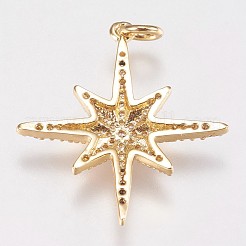 Brass Micro Pave Cubic Zirconia Pendants&nbsp;ZIRC-E145-52G