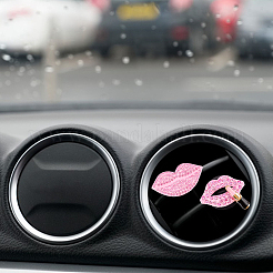 6Pcs 6 Styles Lip Shape Alloy Rhinestone Air Vent Clips&nbsp;AJEW-FH0004-67