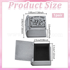 Alloy Engraved First Curl and First Tooth Keepsake Boxes&nbsp;CON-WH0123-18A
