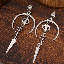 Moon with Eye Gothic Style Alloy Dangle Stud Earrings&nbsp;FS-WG16F02-01
