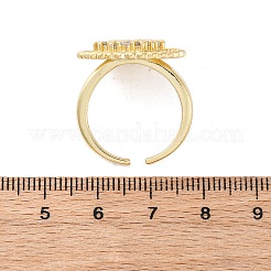 Brass Micro Pave Clear Cubic Zirconia Cuff Rings&nbsp;RJEW-M066-03G-02