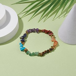 Natural & Synthetic Mixed Gemstone Chips Beaded Stretch Anklet&nbsp;AJEW-AN00490