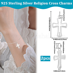 2Pcs 925 Sterling Silver Pendants&nbsp;STER-BBC0008-40