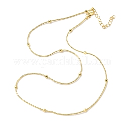 1.2MM Brass Ball Round Snake Chain Necklaces for Women Men&nbsp;X-NJEW-F350-03G