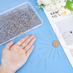 1000Pcs 304 Stainless Steel Eye Pins&nbsp;STAS-PH0007-07-1