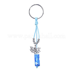 Dyed Natural Fire Agate Keychain&nbsp;KEYC-JKC00196-M