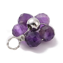 Natural Mixed Stone Beaded Pendants&nbsp;PALLOY-JF02104